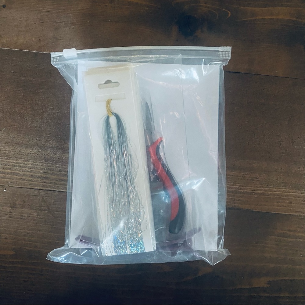 1000 piece silver hair tinsel kit